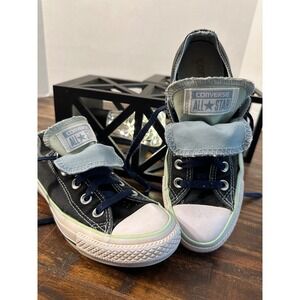Converse All Star Chuck Taylor Double Tongue Black & Blue Sneakers Womens Size 5